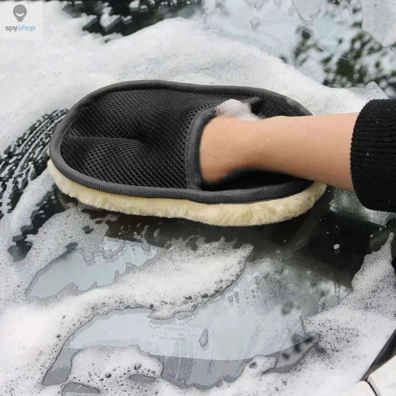 Microfiber Wool Car Cleaning Glove for Scratch-Free Vehicle Care-1PCS