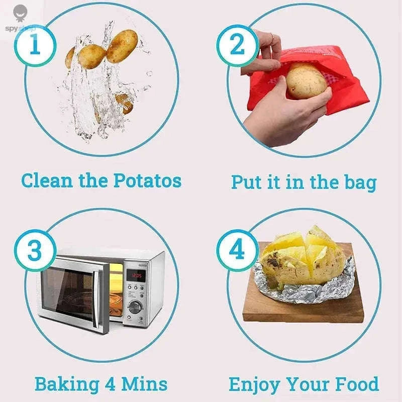 Microwave Potato Bag for Fast, Fluffy Potatoes at Home-2Pcs