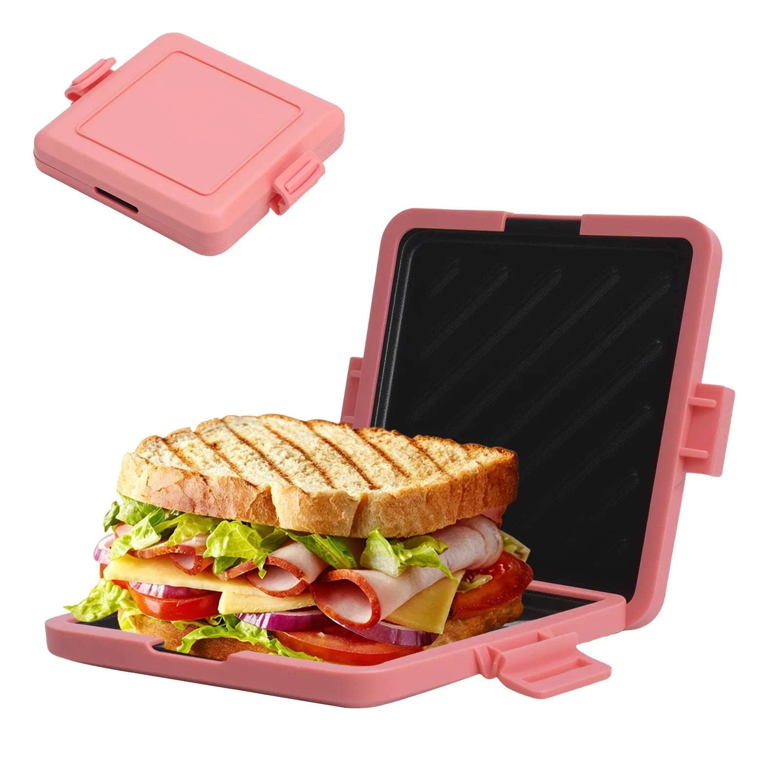 Microwave Sandwich Maker with Recipe Books-Pink