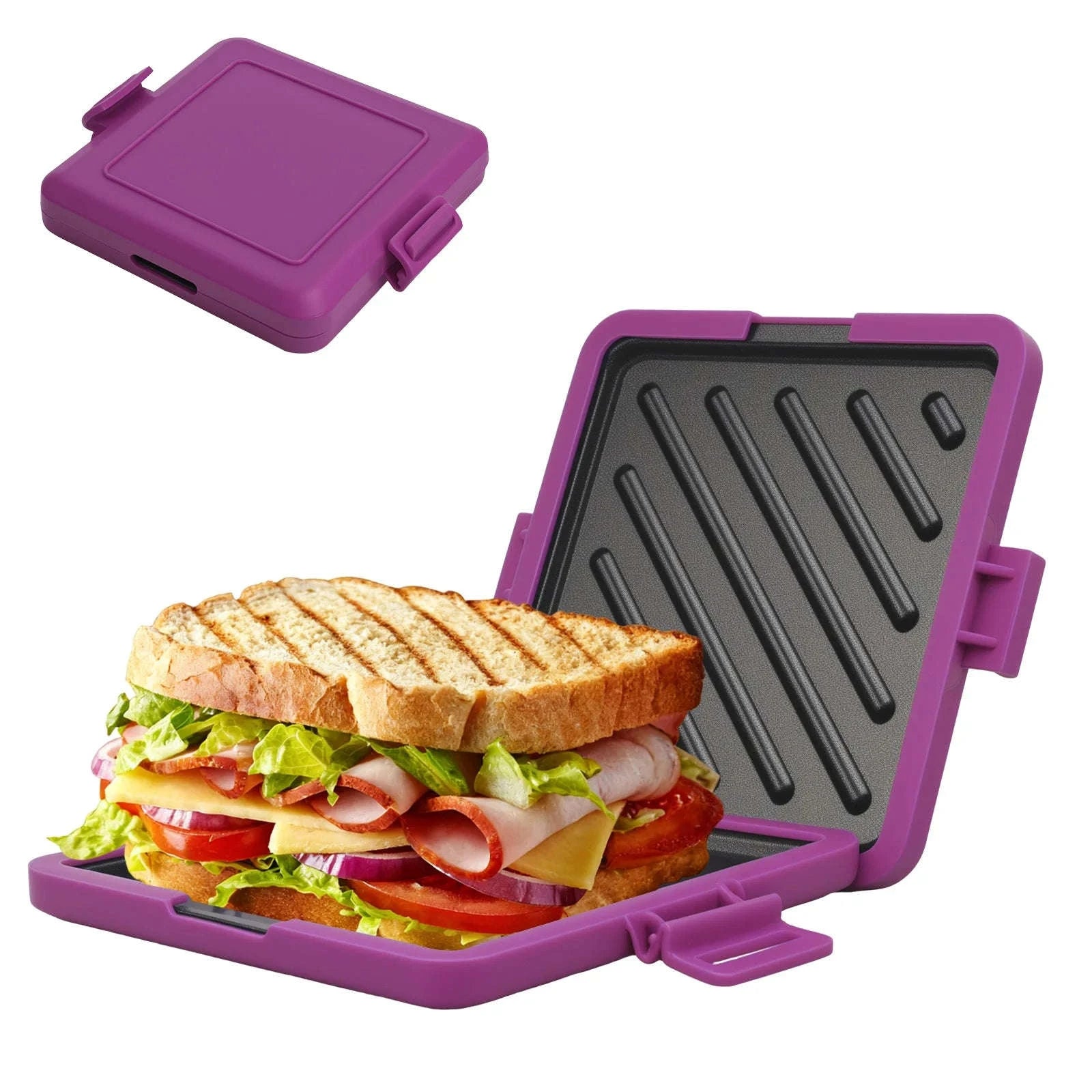 Microwave Sandwich Maker with Recipe Books-Pink