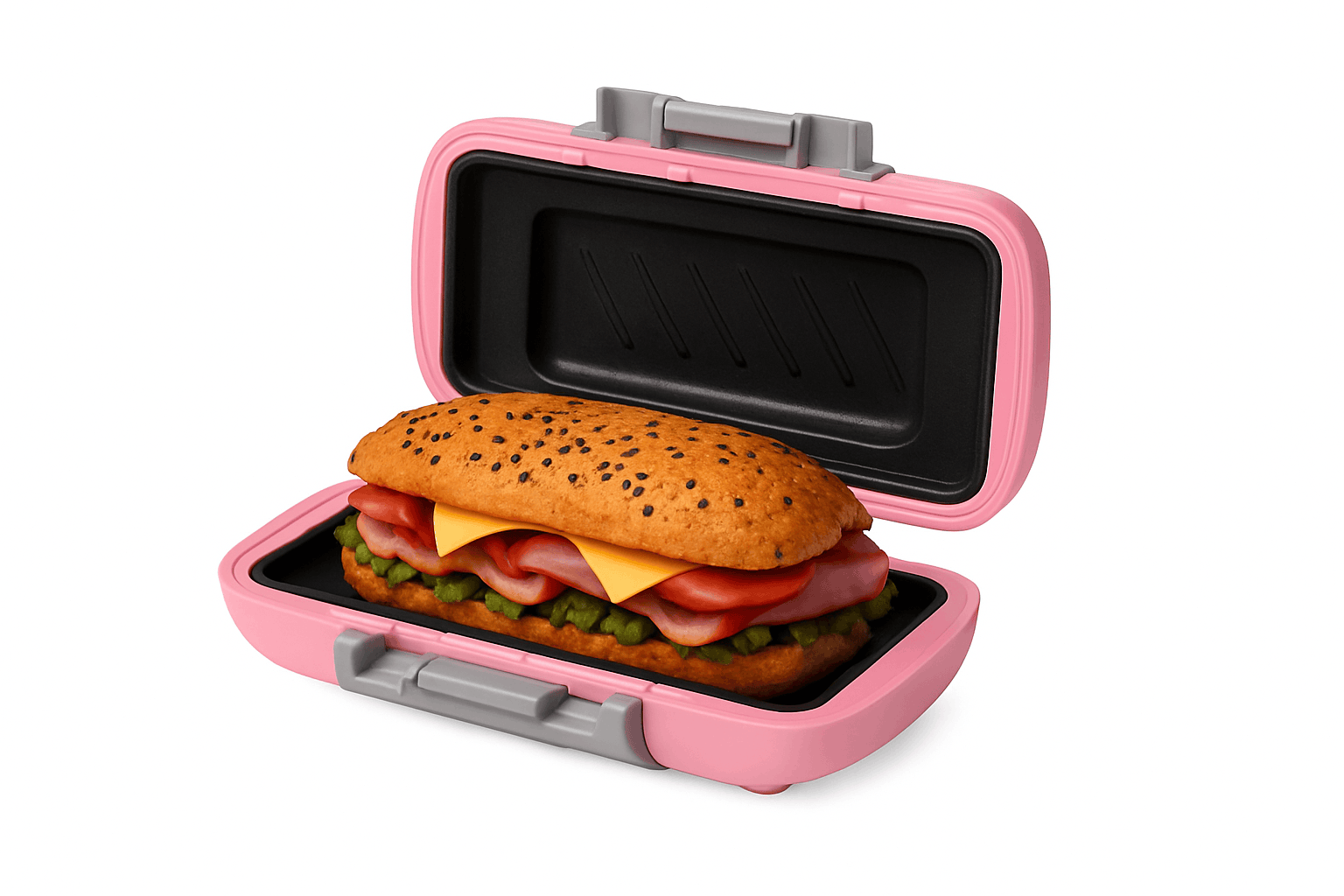 Microwave Sandwich Maker with Recipe Books-Pink