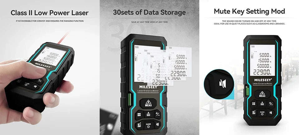 MILESEEY S6 Laser Tape Measure 40M–100M-Basic version / 120m / brazil