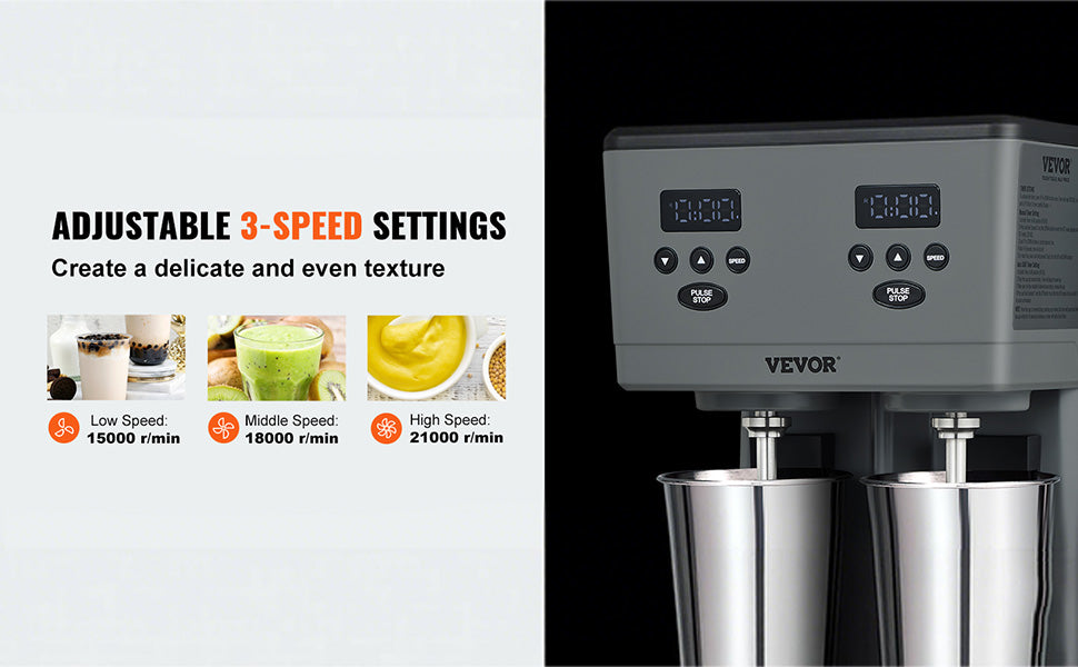 Commerciële Dubbele Kop Milkshakemachine 375W x2 Snelle Mixer
