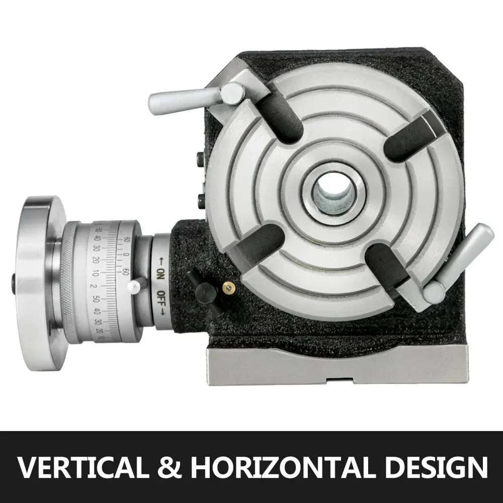 Milling Rotary Table 4''/6'' with Dividing Plates, 360° Precision-4 inch / United States