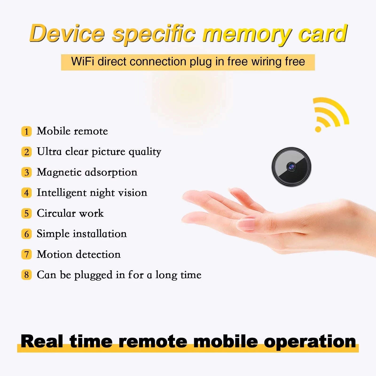 Mini 0.9" HD Security Camera with Night Vision & Motion Detection-United States