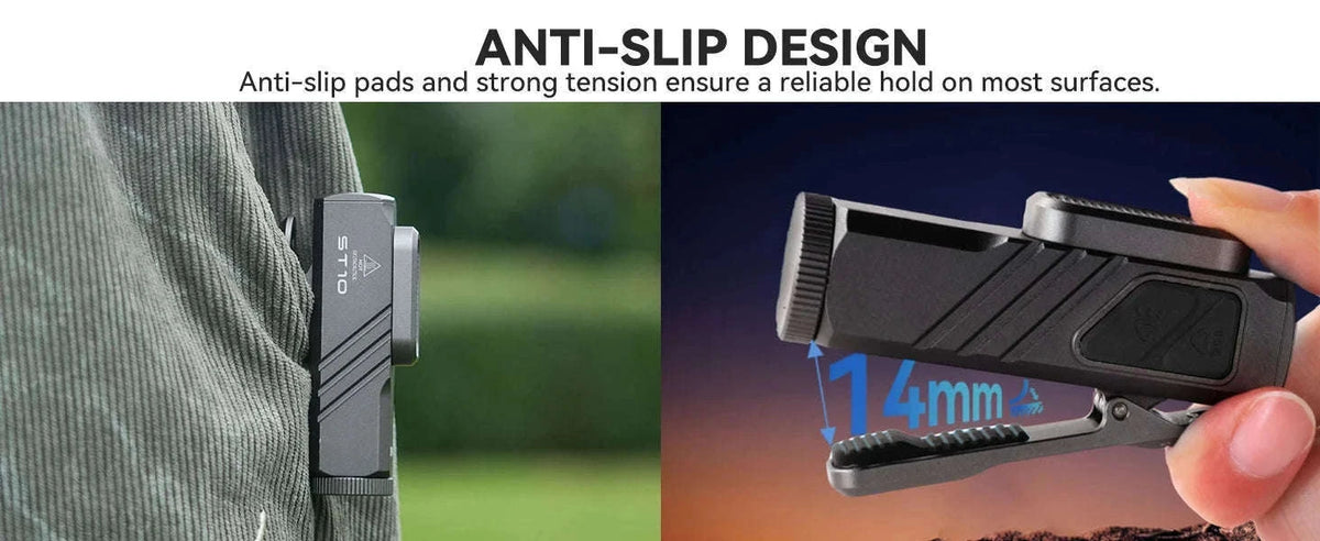 Mini 1000LM EDC Flashlight USB-C Rechargeable with Red Light, Magnetic Tail and Clip-Grey / 6500K-7000K / Poland|14500