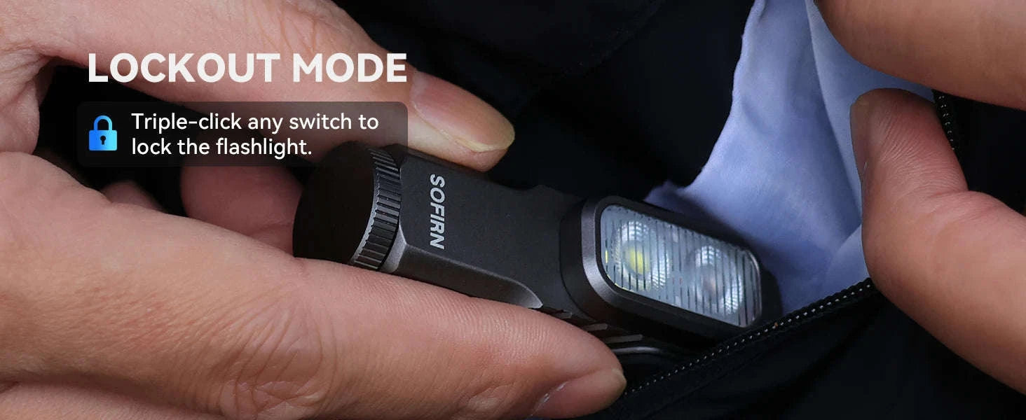 Mini 1000LM EDC Flashlight USB-C Rechargeable with Red Light, Magnetic Tail and Clip-Grey / 6500K-7000K / Poland|14500