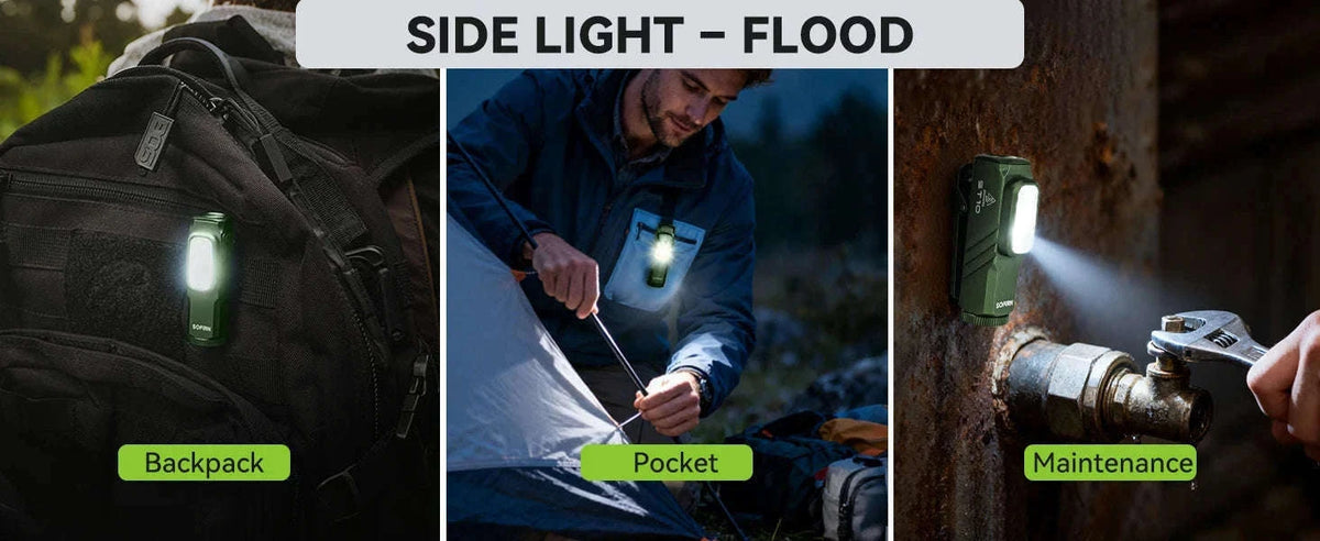Mini 1000LM EDC Flashlight USB-C Rechargeable with Red Light, Magnetic Tail and Clip-Grey / 6500K-7000K / Poland|14500