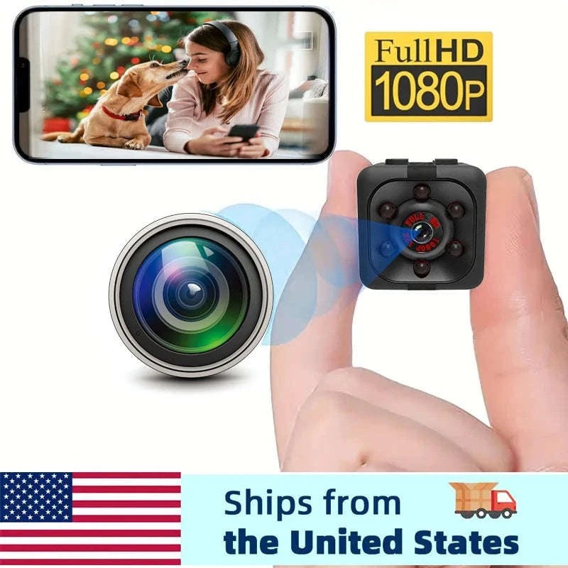 Mini 1080P Camera with Night Vision and Motion Activation-black / NO CARD / United States