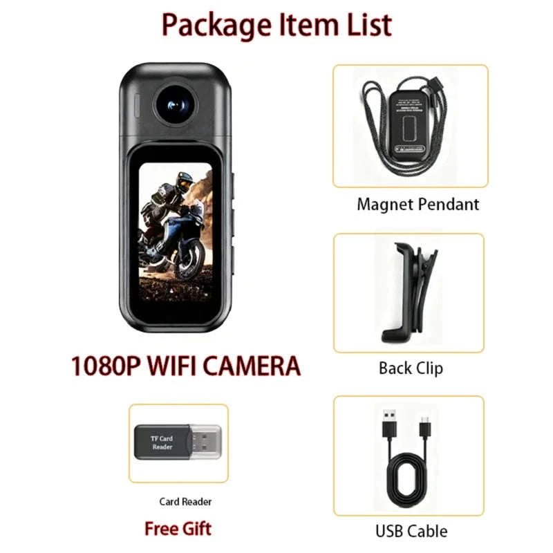 Mini 1080P POV Body Camera with Rotating Lens & Touch Screen-X50 BK Lite / NO TF Card