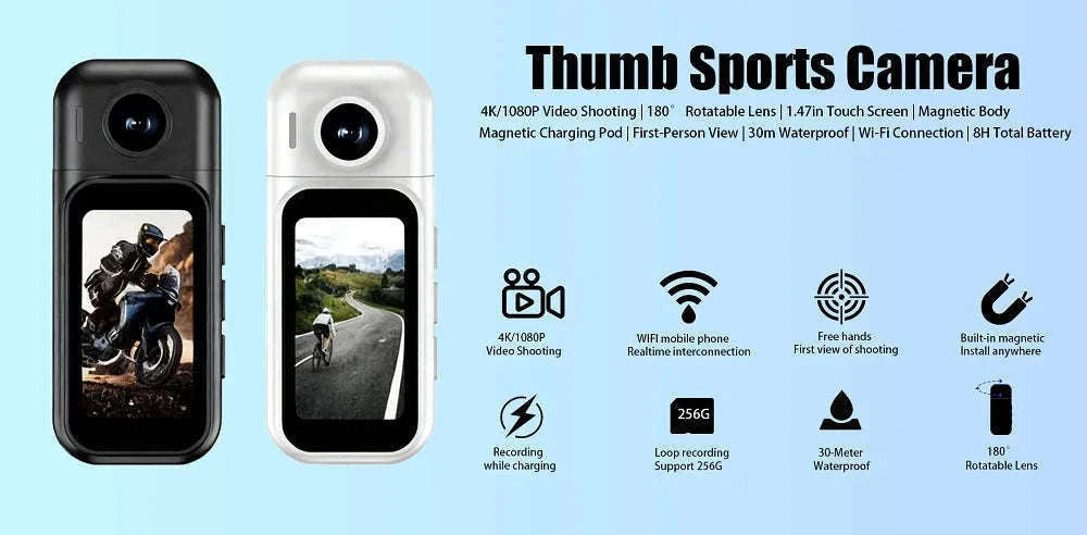 Mini 1080P POV Body Camera with Rotating Lens & Touch Screen-X50 BK Lite / NO TF Card