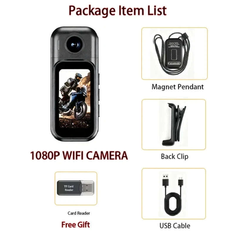 Mini 1080P POV Body Camera with Rotating Lens & Touch Screen-X50 BK Lite / NO TF Card