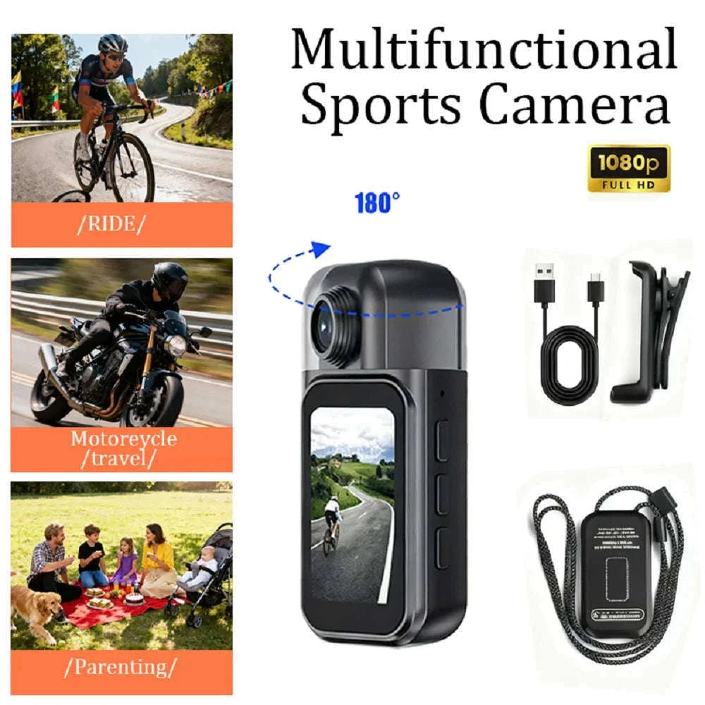 Mini 1080P POV Body Camera with Rotating Lens & Touch Screen-X50 BK Lite / NO TF Card