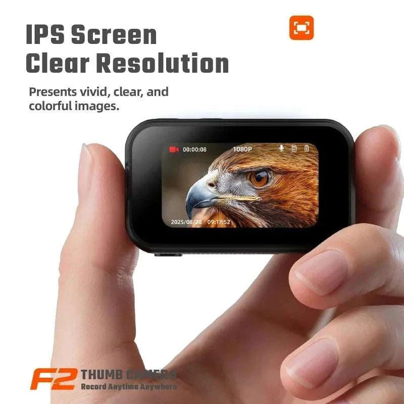 Mini 1080P Thumb Camera with IPS Screen & 130° Wide Angle-