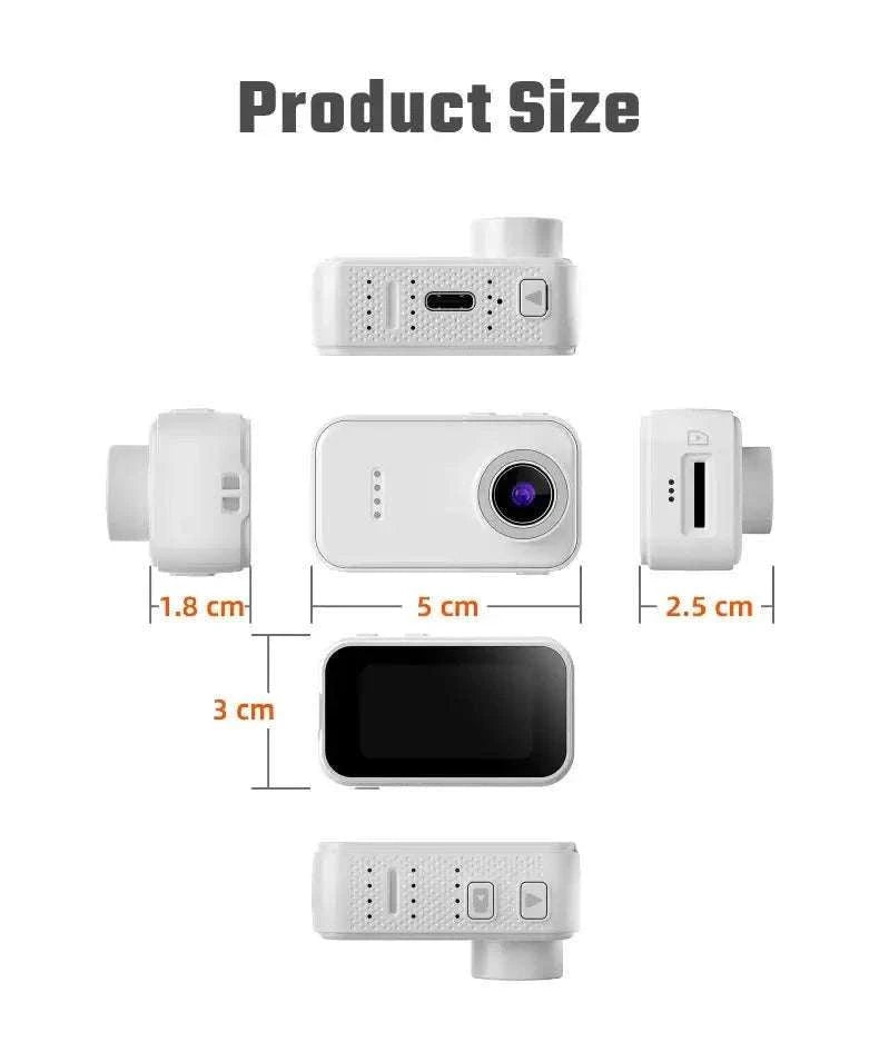 Mini 1080P Thumb Camera with IPS Screen & 130° Wide Angle-