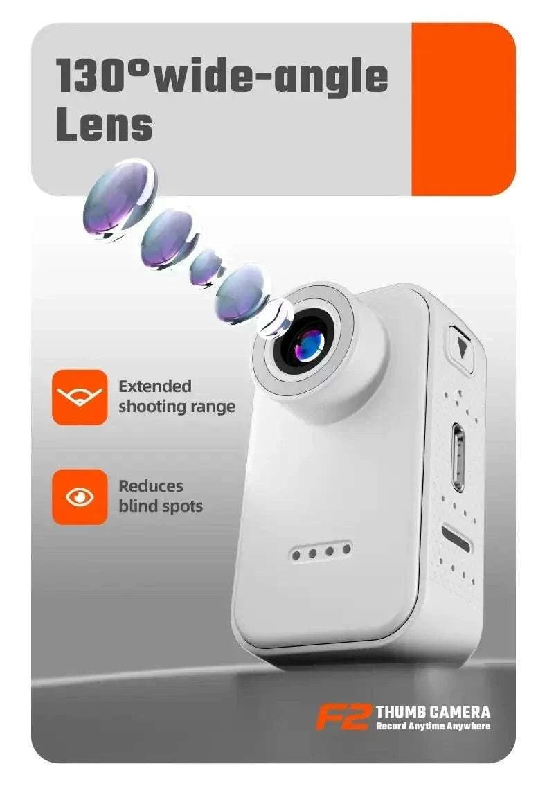 Mini 1080P Thumb Camera with IPS Screen & 130° Wide Angle-