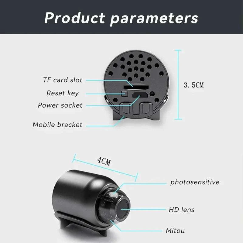 Mini 1080P WiFi Security Camera with Night Vision & Motion Alerts-No memory card