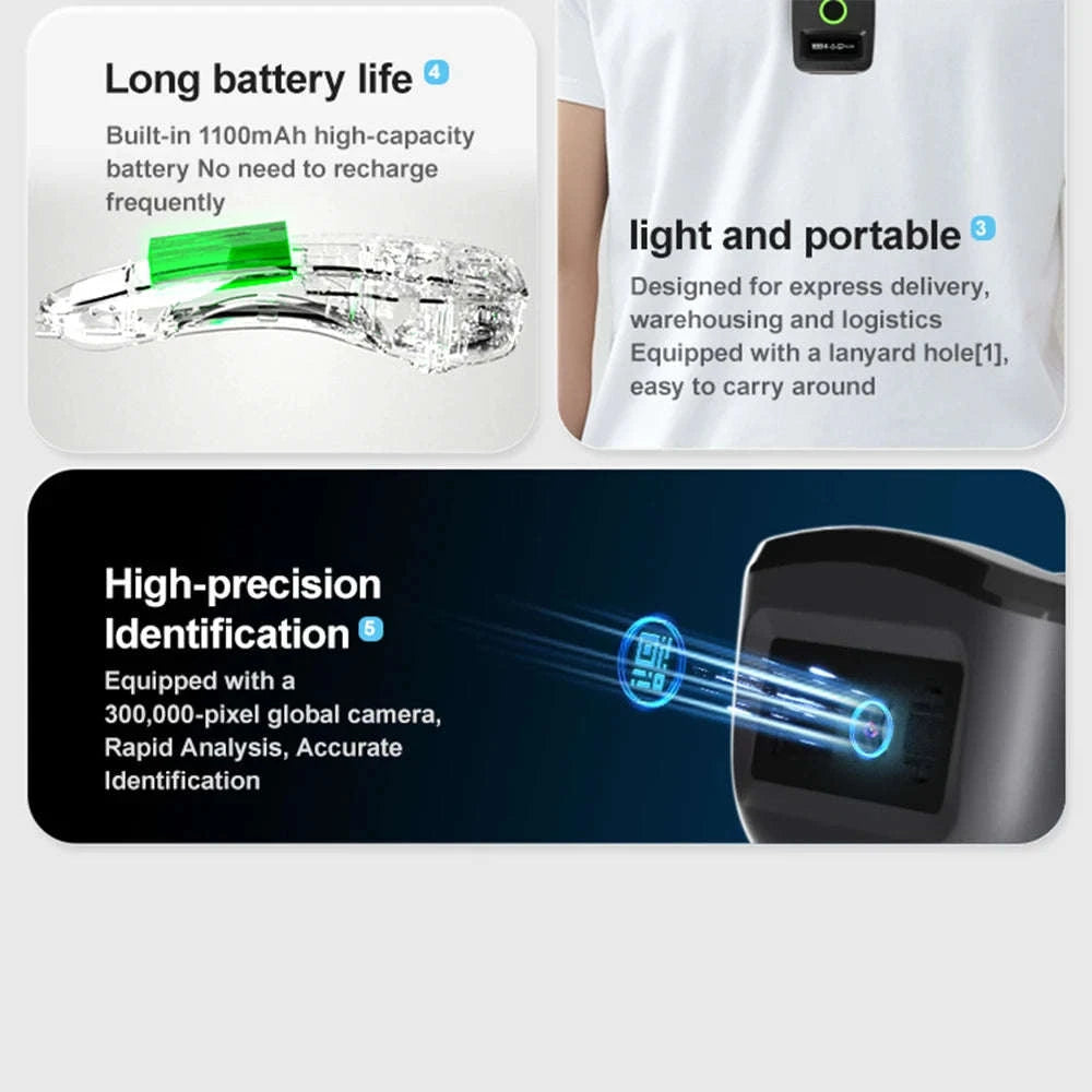 Mini 2D Barcode Scanner Wireless Bluetooth QR & Data Matrix Reader-TD-W7