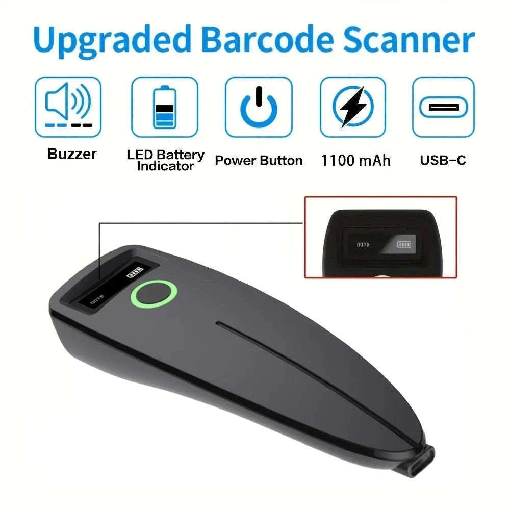 Mini 2D Wireless Barcode Scanner for QR, Data Matrix-TD-W7