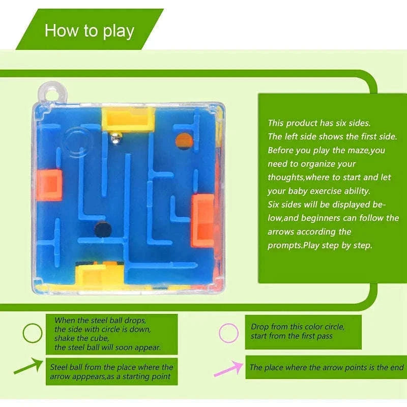 Mini 3D Maze Magic Cube Puzzle for Focused Screen-Free Play-1Pcs