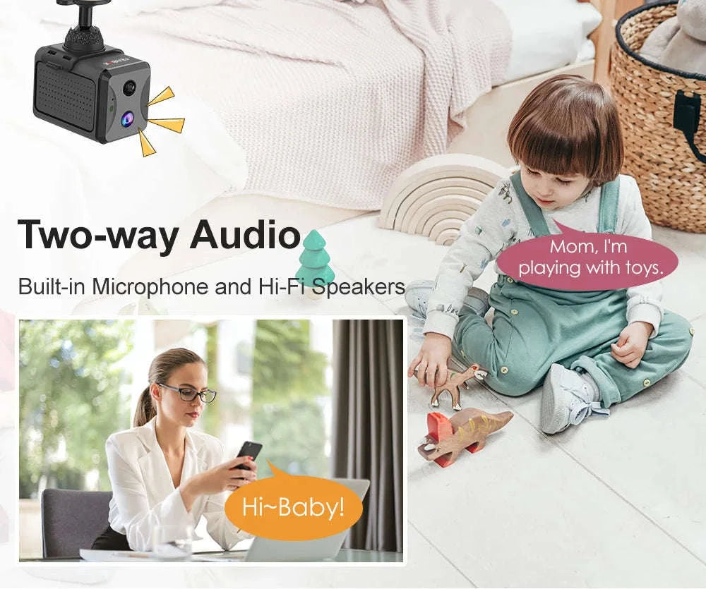 Mini 4G/WiFi Security Camera with 5MP HD, Night Vision & Battery-WiFi Cam No Card / China Mainland