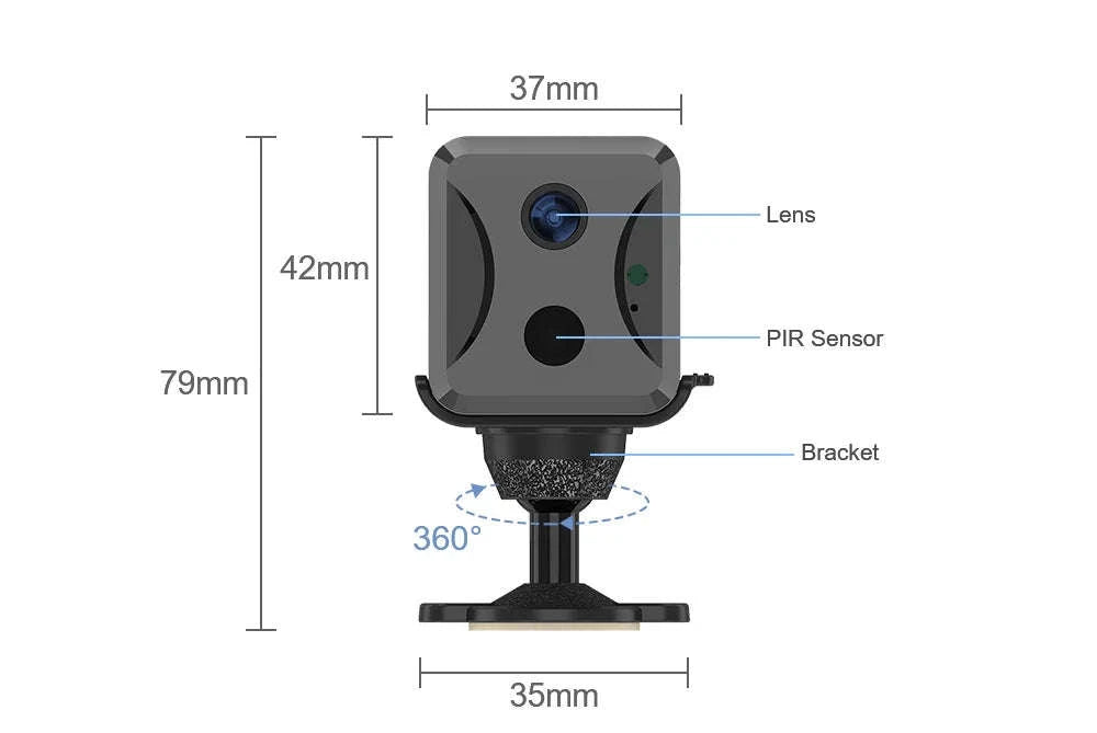 Mini 4G/WiFi Security Camera with 5MP HD, Night Vision & Battery-WiFi Cam No Card / China Mainland