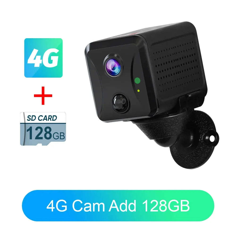 Mini 4G/WiFi Security Camera with 5MP HD, Night Vision & Battery-WiFi Cam No Card / China Mainland
