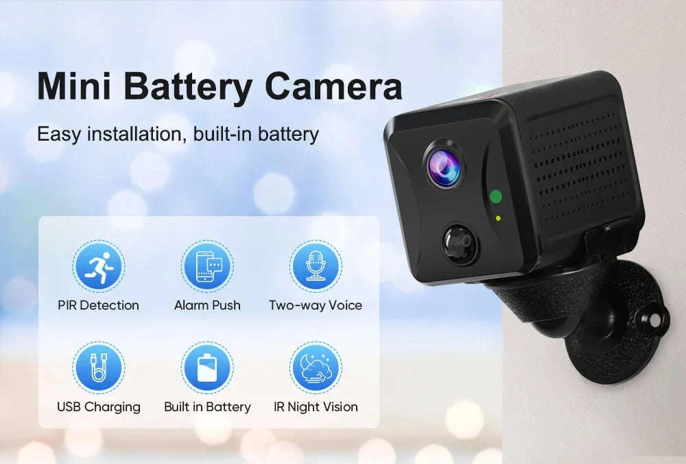 Mini 4G/WiFi Security Camera with 5MP HD, Night Vision & Battery-WiFi Cam No Card / China Mainland