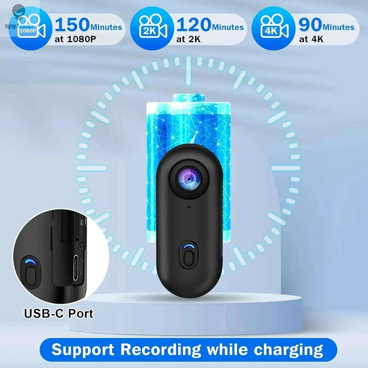 Mini 4K Action Bike Camera for Helmet and Handlebar POV-UHD Pro 4K (Black) / With 128G TF Card