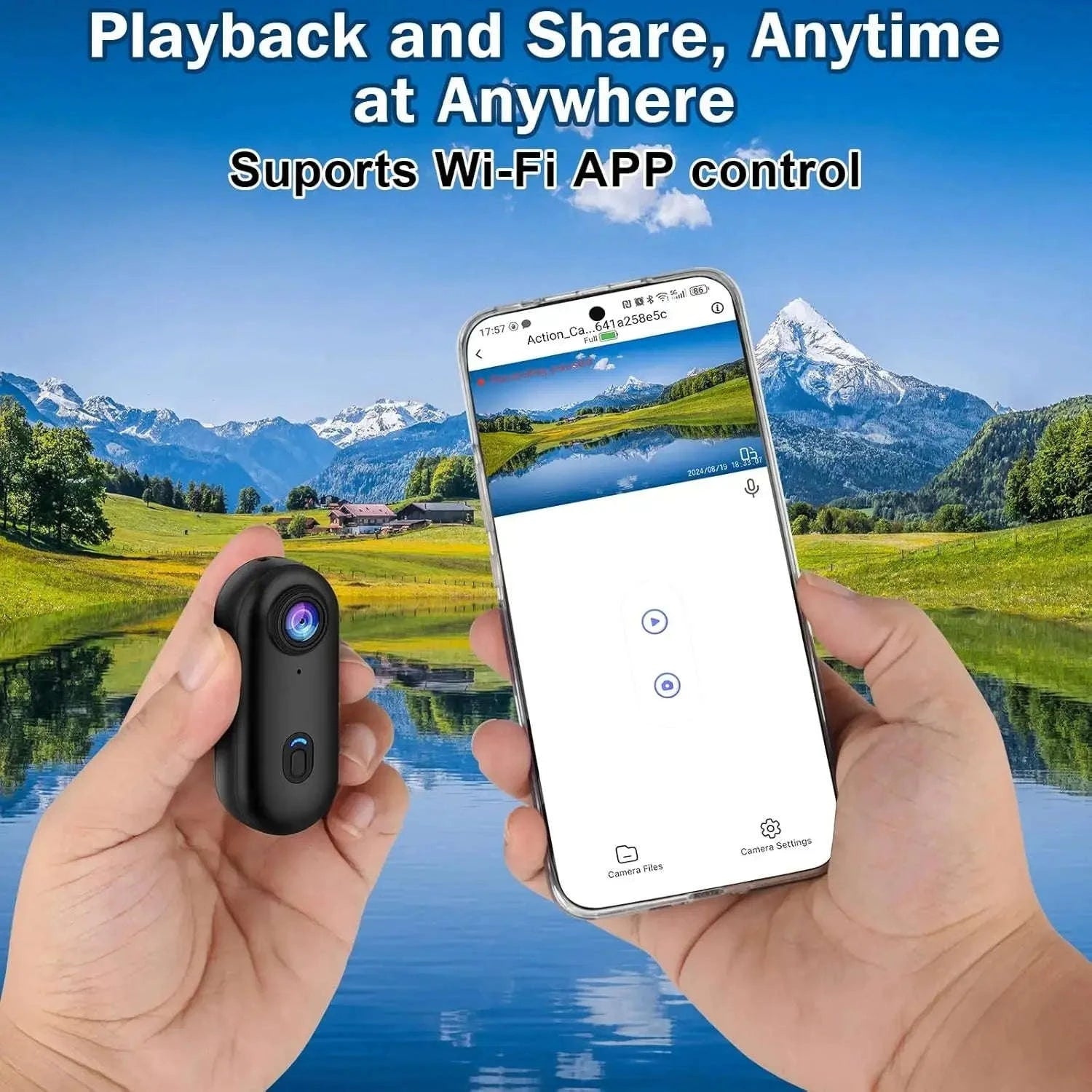 Mini 4K Action Bike Camera – Helmet & Handlebar POV Recording-UHD Pro 4K (Black) / With 128G TF Card