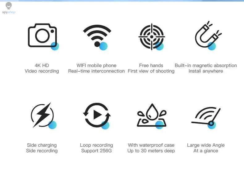 Mini 4K Action Bike Camera – Helmet & Handlebar POV Recording-UHD Pro 4K (Black) / With 128G TF Card