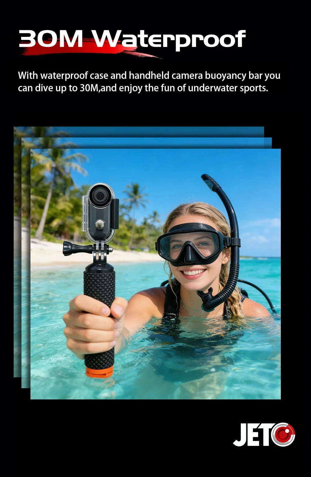 Mini 4K Action Camera with WiFi, Magnetic Mount & 30M Waterproof-FHD 1080P (White) / NO TF Card