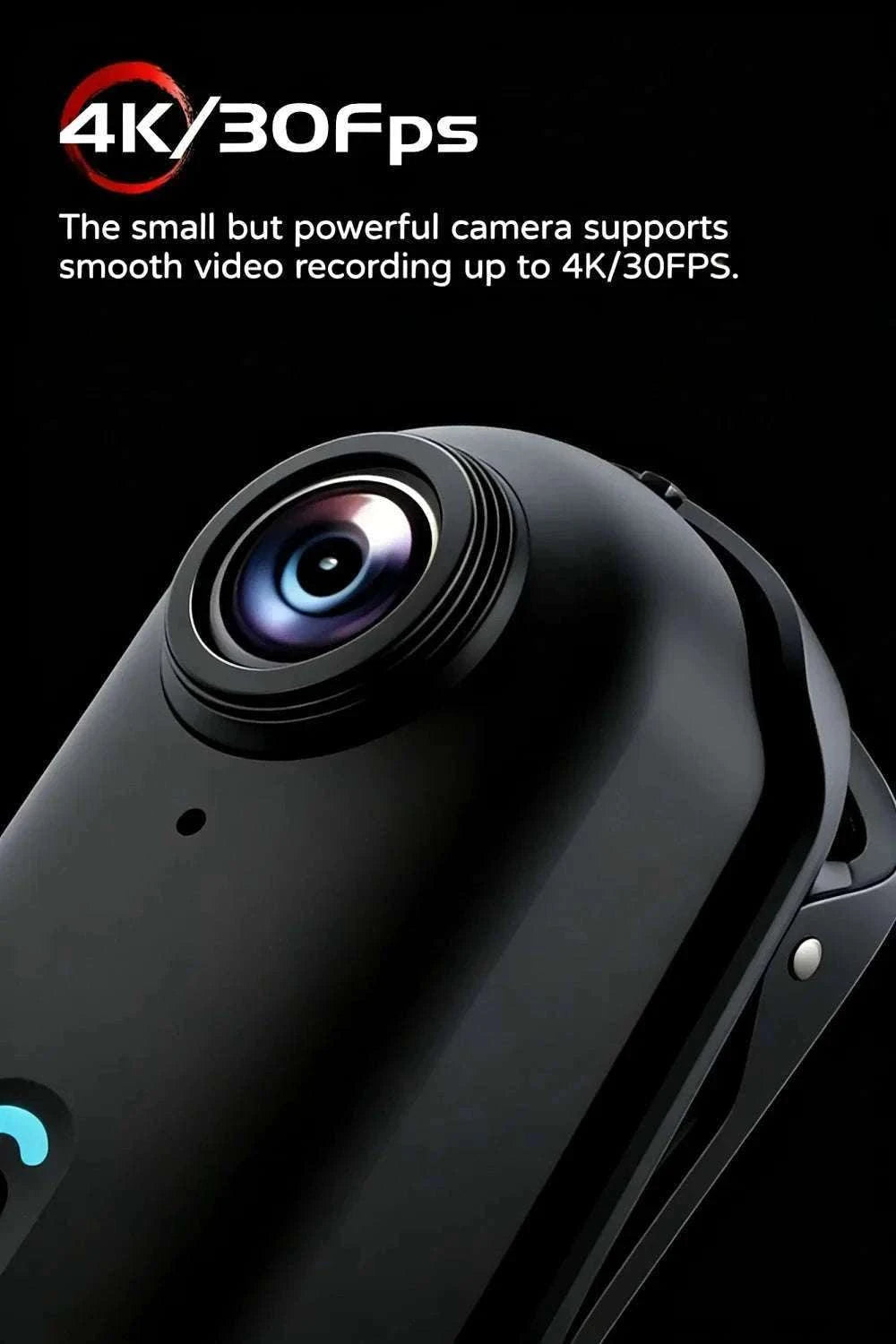 Mini 4K Action Camera with WiFi, Magnetic Mount & 30M Waterproof-FHD 1080P (White) / NO TF Card