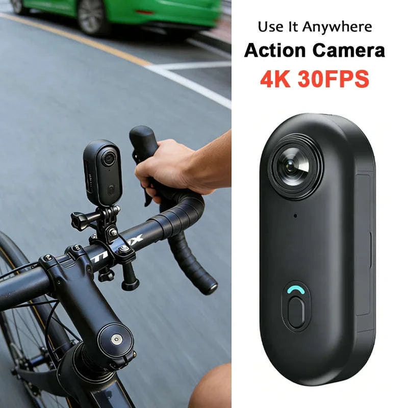Mini 4K Action Camera with WiFi, Magnetic Mount & 30M Waterproof-FHD 1080P (White) / NO TF Card