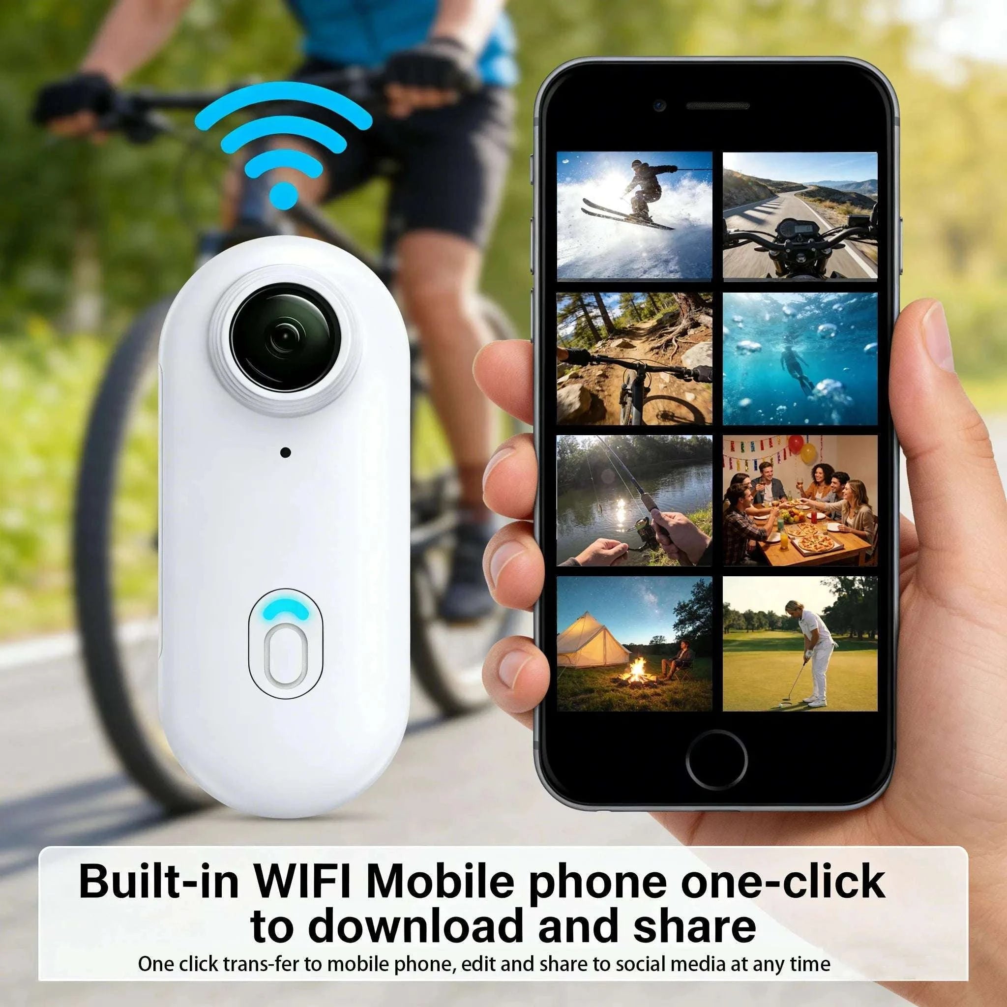 Mini 4K Action Camera with WiFi, Magnetic Mount & 30M Waterproof-