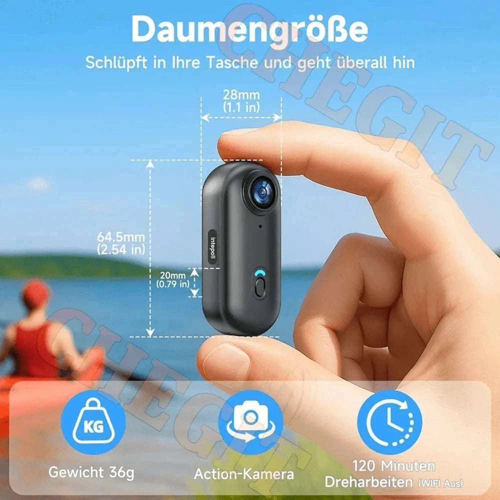 Mini 4K Action Camera with WiFi, Waterproof Helmet Body Cam-1080P-Black / no card