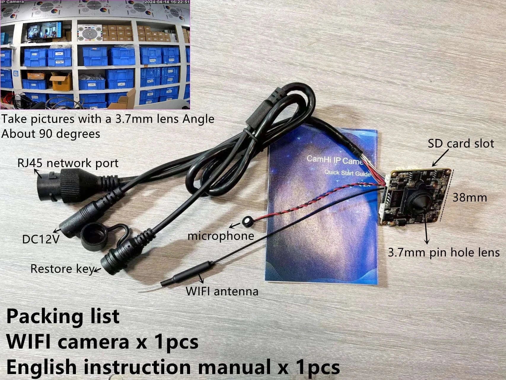 Mini 5MP 1080P WiFi IP Camera Module with Motion Detection-5MP WIFI