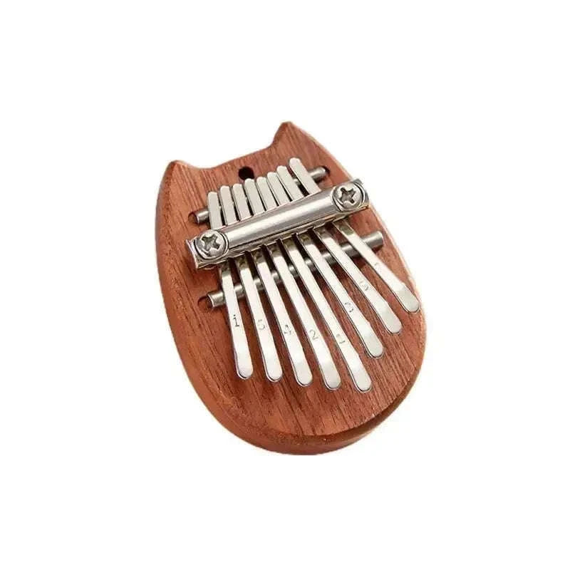 Mini 8-Key Wooden Kalimba Thumb Piano with Pendant Chain-Water droplet