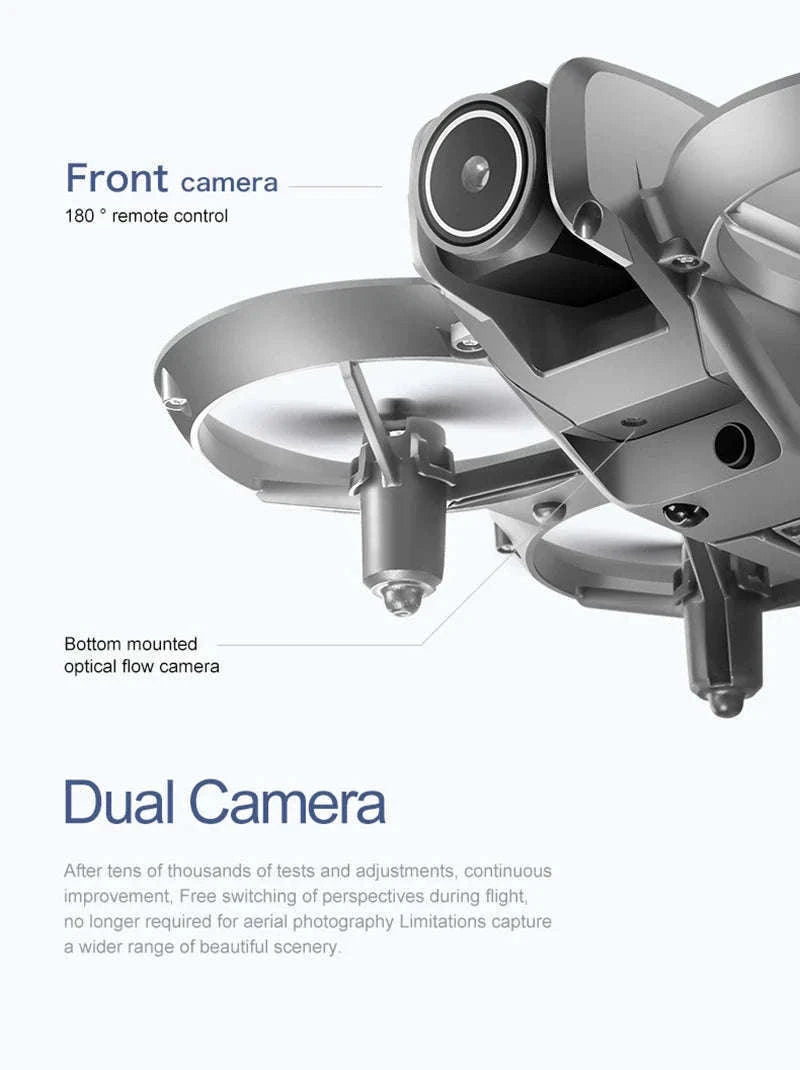Mini 8K Dual‑Camera Drone with GPS and Obstacle Avoidance-Grey-8K HD-VR