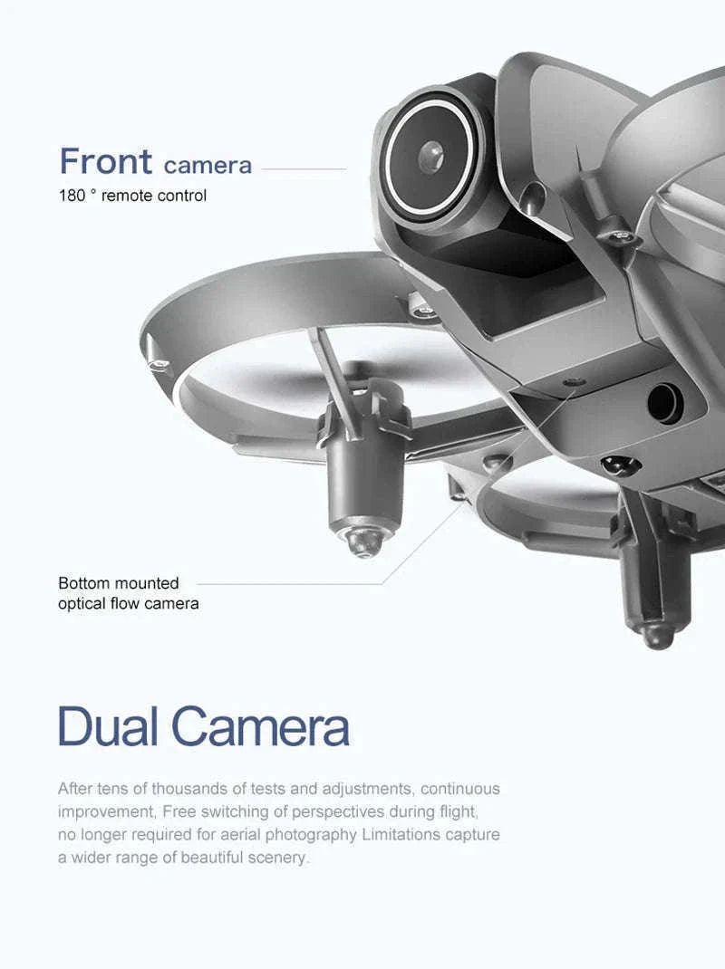 Mini 8K Dual‑Camera Drone with GPS and Obstacle Avoidance-Grey-8K HD-VR