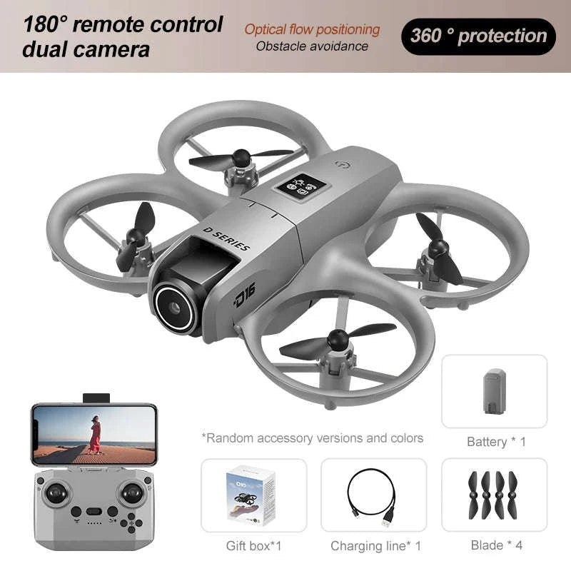 Mini 8K Dual‑Camera Drone with GPS and Obstacle Avoidance-Grey-8K HD-VR