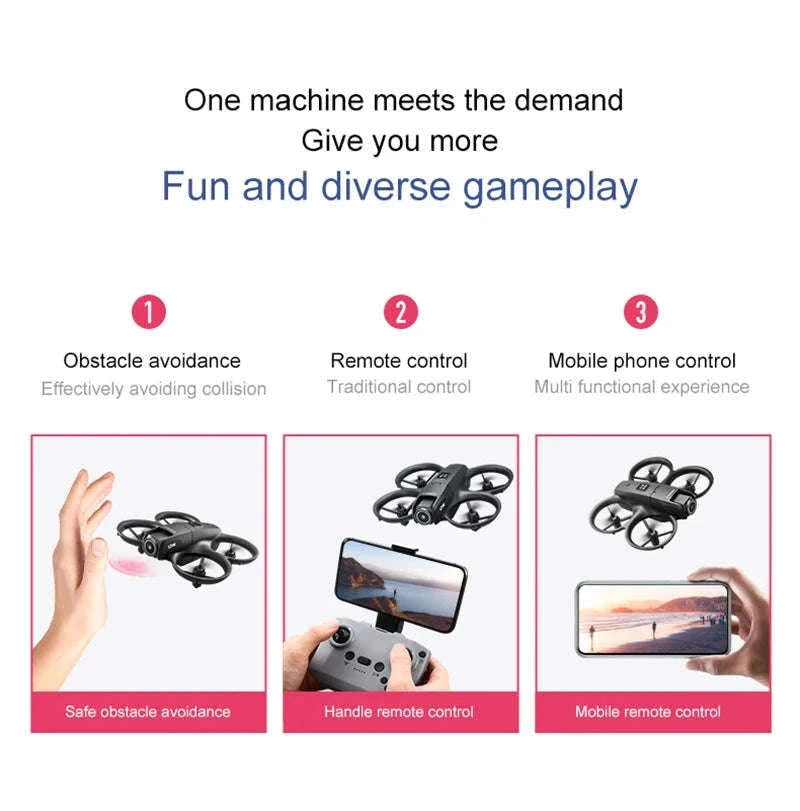 Mini 8K Dual‑Camera Drone with GPS and Obstacle Avoidance-Grey-8K HD-VR