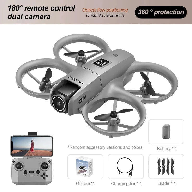 Mini 8K Dual‑Camera Drone with GPS and Obstacle Avoidance-Grey-8K HD-VR