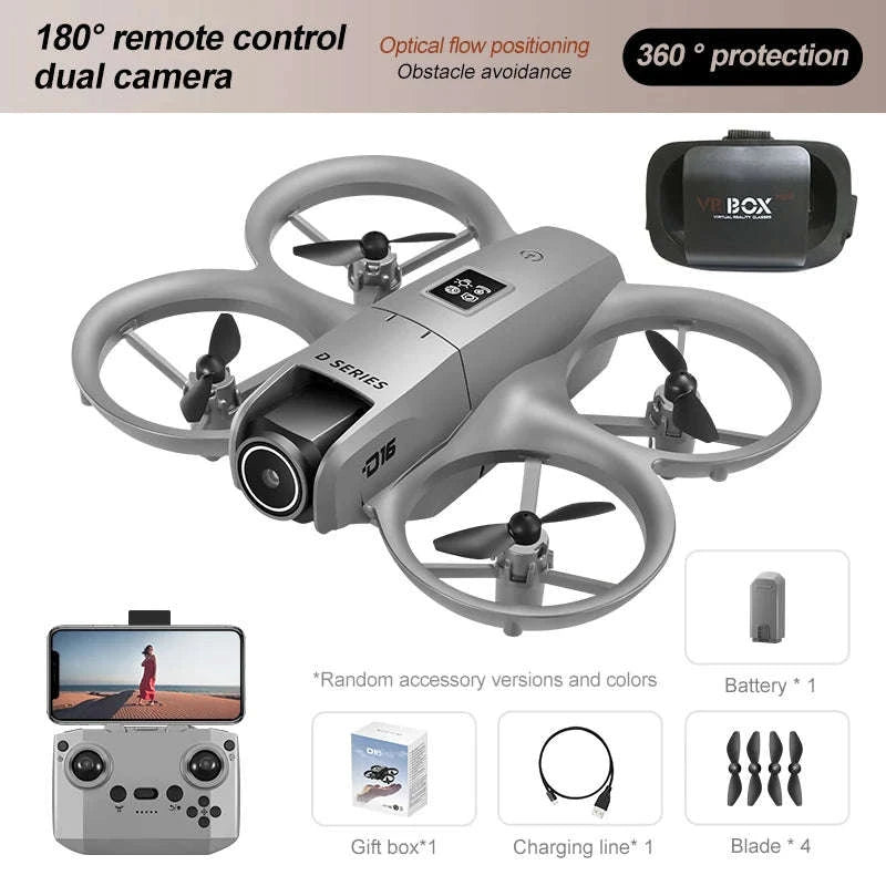 Mini 8K Dual‑Camera Drone with GPS and Obstacle Avoidance-Grey-8K HD-VR