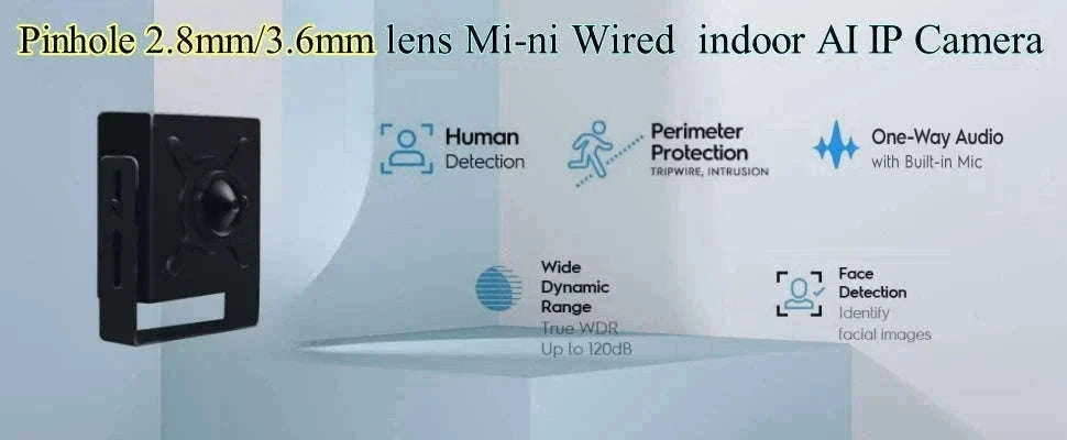 Mini 8MP POE Audio IP Camera with Sony Sensor-8MP DC 12V NO Poe / 3.6mm