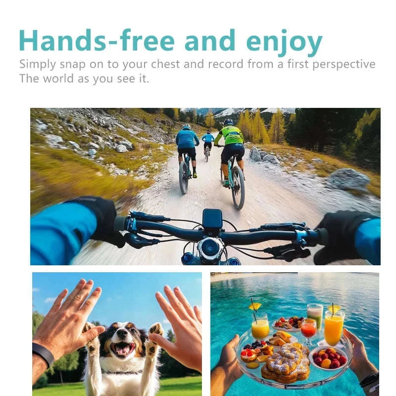 Mini Action Camera 180° Rotating Lens WiFi Body Cam 1080P-white NO TF