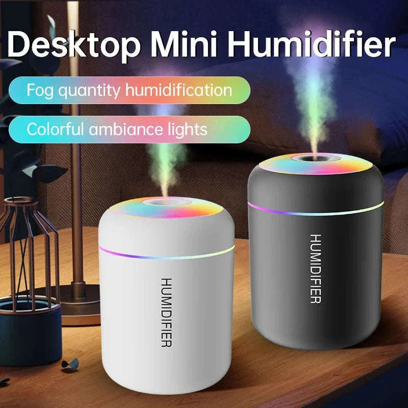 Mini Air Humidifier USB Aroma Diffuser for Dry Spaces-WHITE