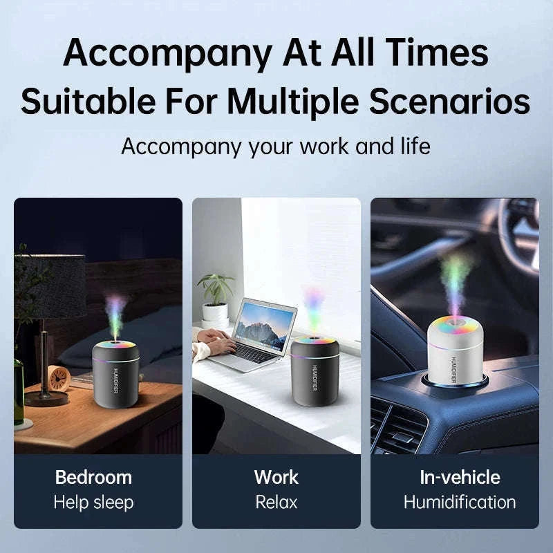 Mini Air Humidifier USB Aroma Diffuser for Dry Spaces-WHITE