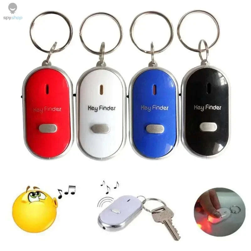 Mini Anti‑Lost Whistle Key Finder with Flashing LED-white