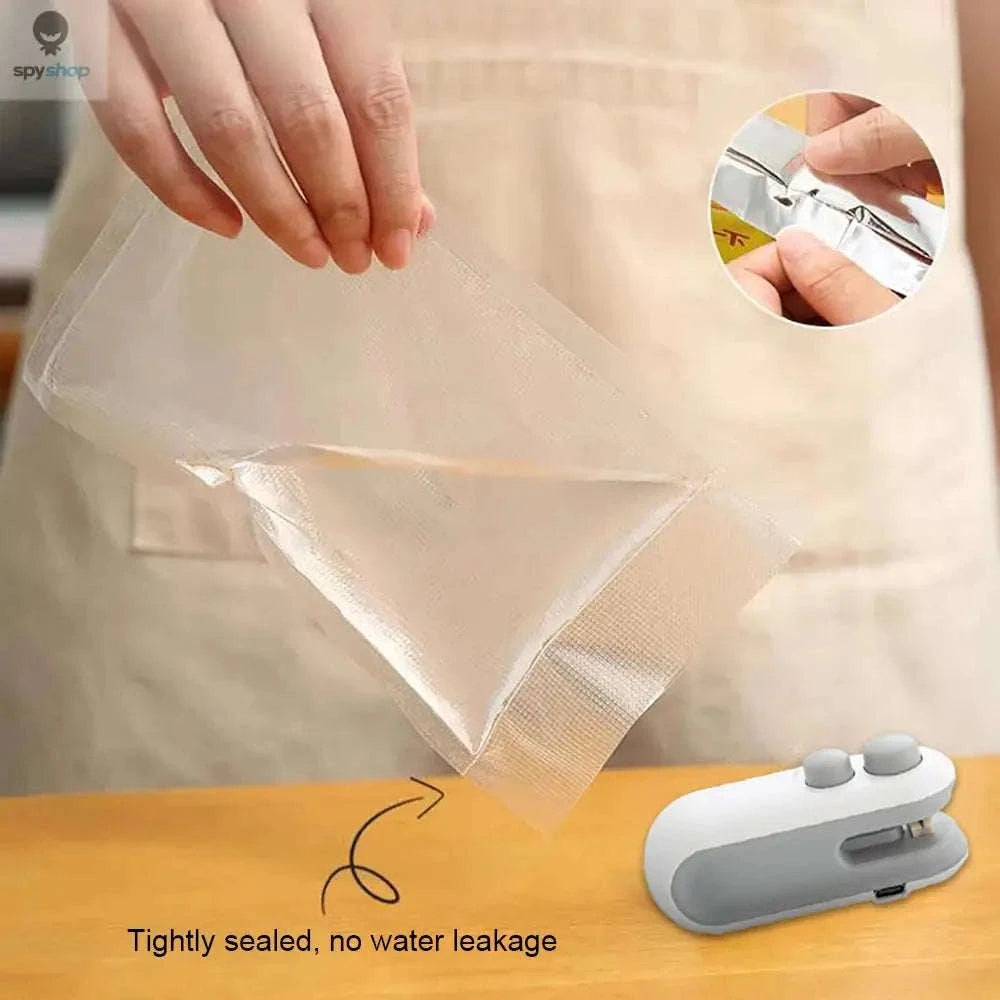 Mini Bag Sealer – Handheld Rechargeable Heat Sealer for Fresh Food Storage-Blue